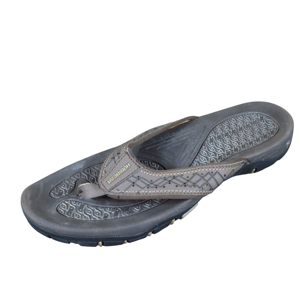 Hobibear HR5062 Mens Flip Flops Size 48 Outdoor Thong Sandals Brown Synthetic